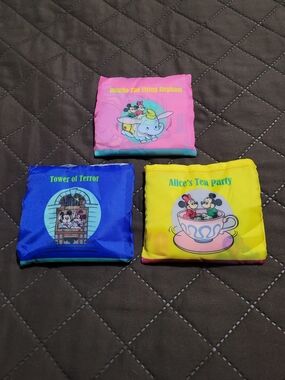 NWT  Tokyo Disney Resort Exclusive Retro Attraction Capsule Toy Eco Bag Set of 3